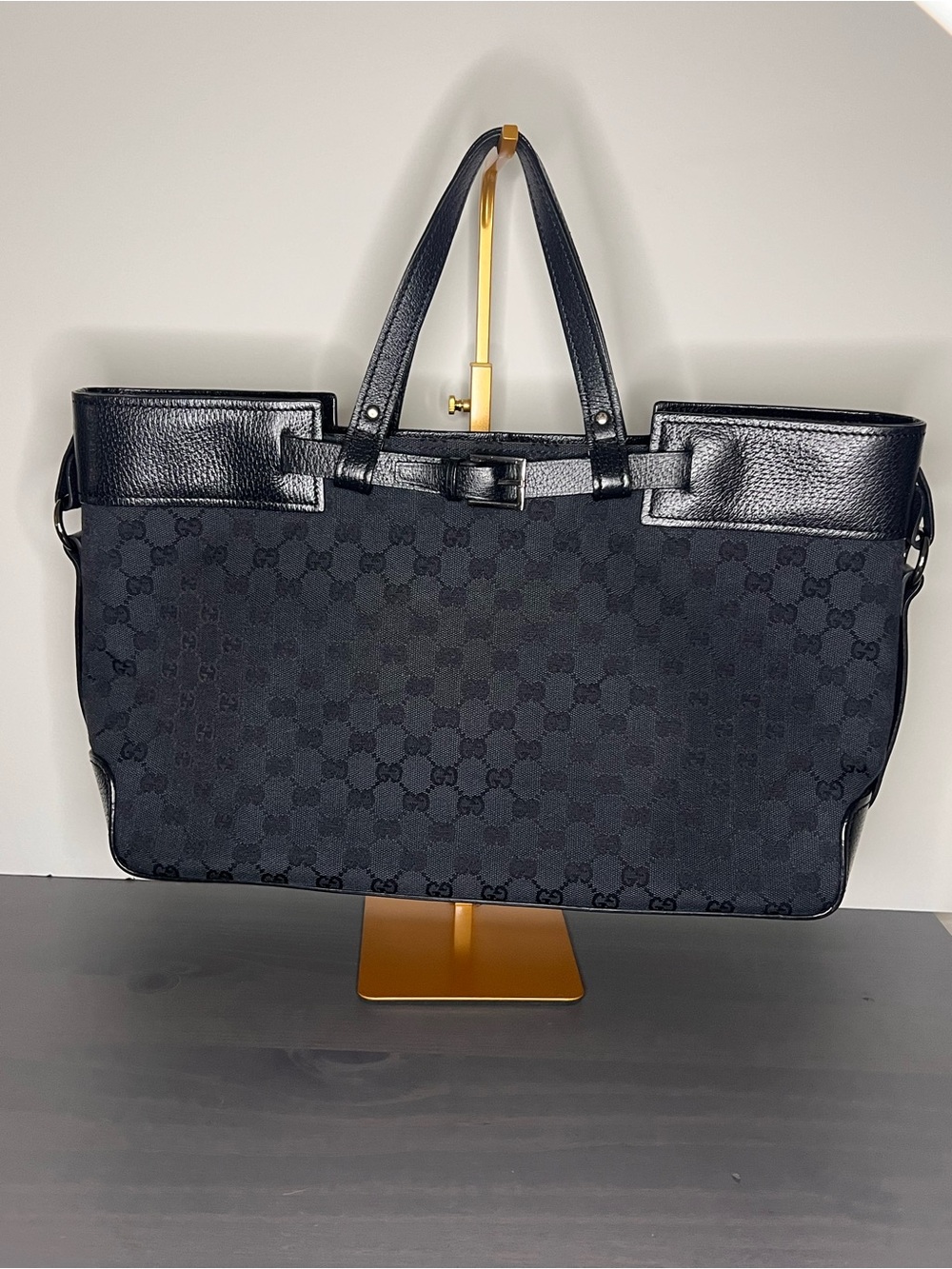 Gucci GG Monogram Canvas Belt Accent Tote Bag